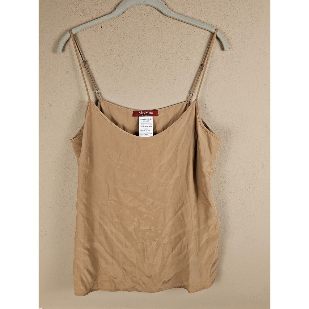 Max Mara Studio Womens Tan Brown Camisole Tank Top Cami 14